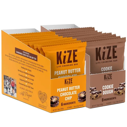 Vista 37 de KiZE Energy Bars - Barras energéticas de reemplazo de comidas con alto contenido de proteínas, a base de mantequilla de almendras, sin gluten, sin