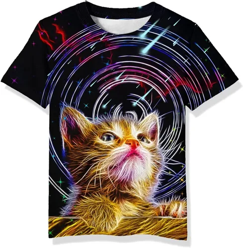 Vista 7 de Neemanndy Camisetas de manga corta con estampado 3D para adolescentes y niñas de 6 a 16 años Diseño 1