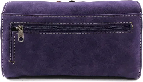 Vista 4 de Zelris turquesa Rhinestone Cruz Occidental mujeres Crossbody muñeca Trifold cartera