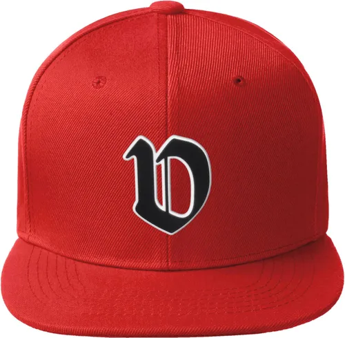 Vista 864 de Daxton Gorra clásica con visera de billete plano con letras del alfabeto inglés antiguo de la A a la Z