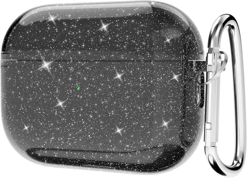 Vista 12 de Svanove Funda para Airpods Transparente con Purpurina, Funda Brillante y Bonita para Airpods de 1ª y 2ª Generación con Llavero, Carcasa Rígida