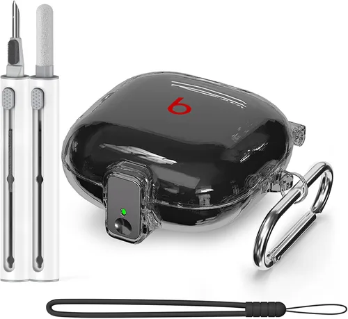Vista 9 de Inesore para Beats Fit Pro con funda de bloqueo de seguridad (transparente) Safety Lock Design Prevents Loss; Clear Anti-Yellow PC Shell; 3-in-1