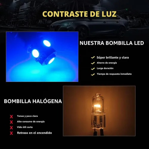 Vista 5 de Bombillas de luz LED EverBrightt BA9S 194 168 W5W SMD, lámpara para puerta lateral, baliza de coche, CC 12 V, 5SMD-Azul Bule