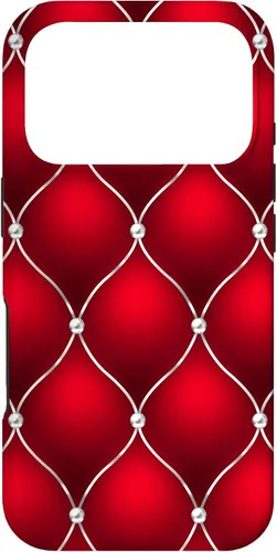Vista 30 de Red Ombre Quilted Bling Funda para iPhone 17