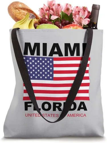 Vista 4 de Bolsa de mano con diseño gráfico de bandera de Estados Unidos de Miami Florida