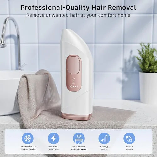 Vista 3 de Depilación láser, depilación láser para mujeres, 9999999 Flashes, dispositivo de depilación, depilación láser IPL para piernas faciales, brazos, uso