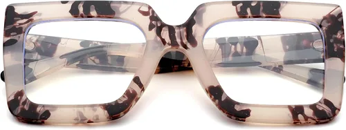 Vista 34 de Pro Acme Gafas de bloqueo de luz azul, marcos cuadrados grandes, anteojos falsos para mujer