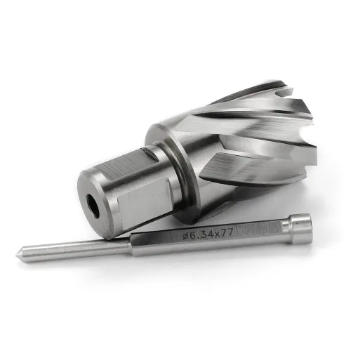 Vista 8 de OSCARBIDE 1-1/8" x 1" HSS cortador anular 3/4" Weldon Shank Mag broca