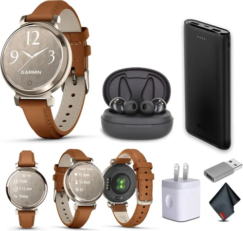 Vista 9 de Garmin Lily 2 - Reloj inteligente pequeño y elegante de hasta 5 días de duración de la batería, pantalla oculta, lente con patrón lila metálico