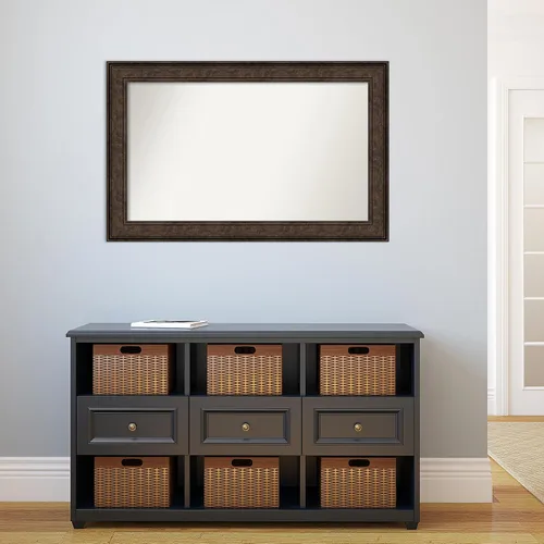 Vista 317 de Amanti Art Espejo de pared personalizado no biselado (25 x 25 pulgadas), marco de bronce acentuado, varios tamaños personalizados, espejo de baño