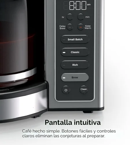 Vista 3 de Ninja Fresh Brew™ Cafetera de goteo, jarra de vidrio programable de 14 tazas, clásica y rica, depósito de agua extraíble de 70 onzas, lote pequeño