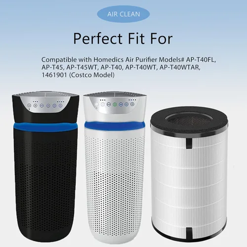 Vista 5 de AP-T40FL AP-T45 Filtro de repuesto HEPA compatible con 1461901 Homedics Total Clean 5 en 1 purificador de filtro de aire, AP-T40 AP-T45WT AP-T40WT