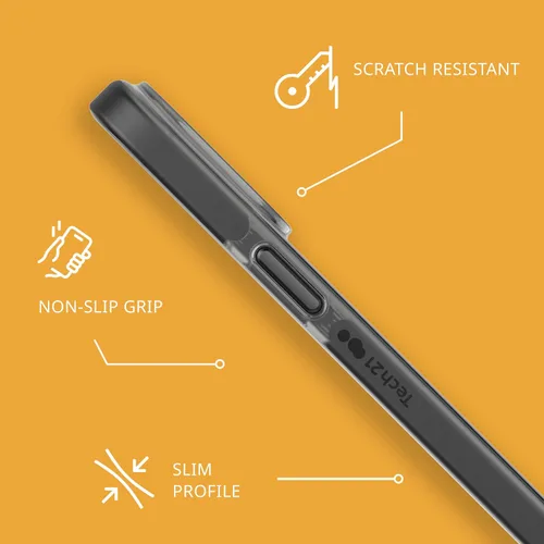 Vista 5 de tech21 iPhone 14 Pro Evo Check compatible con MagSafe® - Funda protectora de teléfono delgada y absorbente de golpes con protección FlexShock Negro