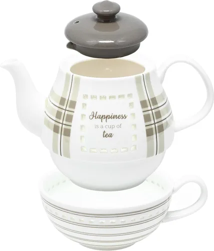 Vista 5 de Happiness - Té para un juego (tetera de 17 onzas y taza de 8.5 onzas)