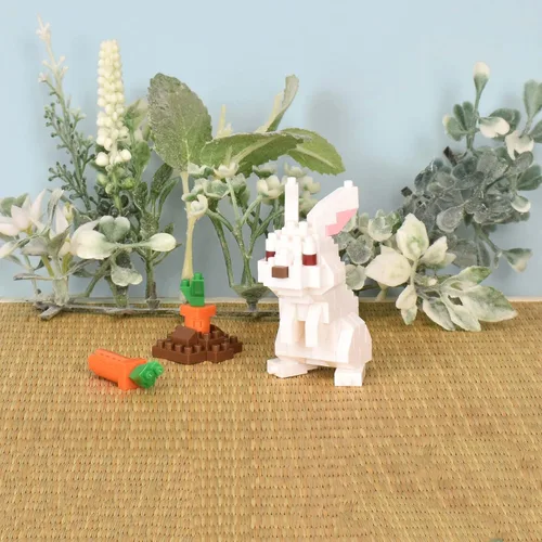 Vista 4 de nanoblock - Animal - Conejo, colección serie kit de construcción