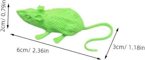 Vista 2 de 18Pcs Halloween Simulation Mouse Ornaments Soft Tricky Animal Props for Scary Pranks and Festival Decorations in Black Orange Green