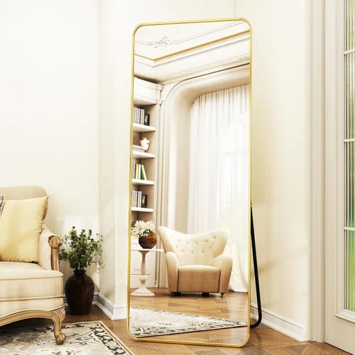 Vista 16 de XRAMFY Espejo rectangular de cuerpo completo de 56 x 21 pulgadas, con soporte para colgar en la pared, para dormitorio, sala de estar, dormitorio