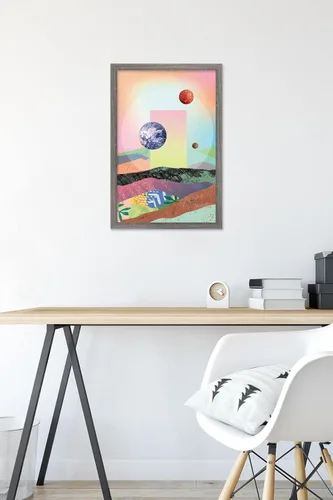 Vista 6 de Trends International Póster abstracto de pared, 22.4 pulgadas de largo x 14.7 W, versión enmarcada en madera de granero