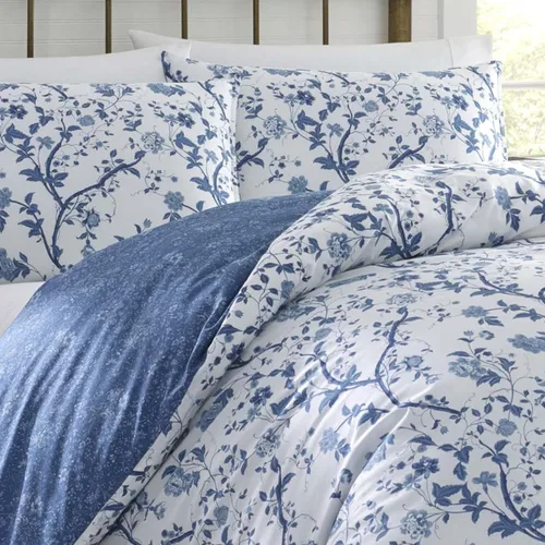 Vista 2 de Laura Ashley Home - Juego de funda de edredón Twin, ropa de cama de algodón reversible con fundas de almohada a juego, elegante decoración del hogar