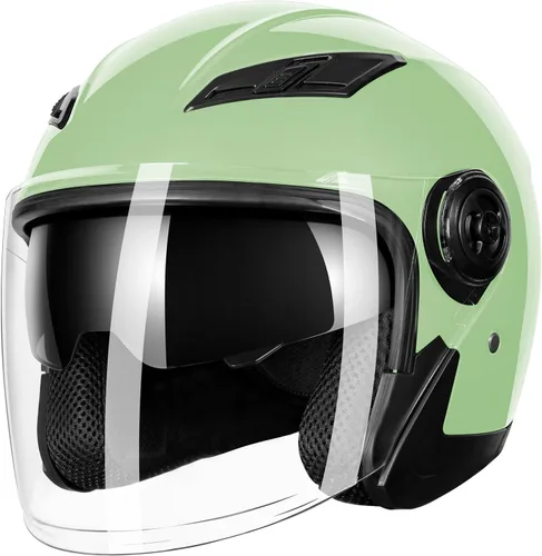 Vista 8 de Casco de motocicleta abierto para adultos 3/4, con doble visera, para moto, scooter, ebike, ciclomotor, para hombres y mujeres, aprobado por el DOT
