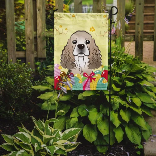 Vista 610 de Caroline's Treasures BB1923GF Bandera decorativa para jardín con diseño de Border Collie, para caza de huevos de Pascua, para jardín, jardín, patio