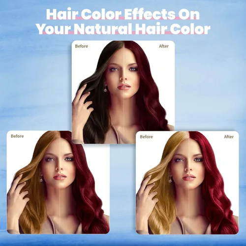 Vista 4 de IIIMEIDU Champú para teñir el cabello 3 en 1 para cabello gris, champú con ingredientes herbales tinte burdeos para mujeres y hombres, cobertura