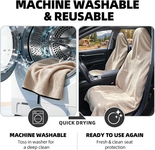 Vista 5 de Leader Accessories Toalla impermeable para asiento de coche, cubo delantero Toalla Beige 1pcs