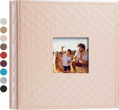 Vista 14 de Mublalbum Álbum de fotos pequeño de 4 x 6 pulgadas, 100 fotos, cubierta de cuero, libro de fotos con bolsillos horizontales para bebé, boda, Negro