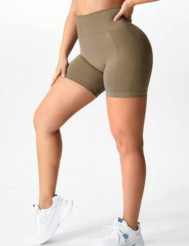 Vista 4 de YEOREO Women Seamless Scrunch Workout Shorts High Waisted Intensify Running Gym Yoga Workout