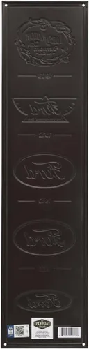 Vista 3 de Ford Logo Evolution - Letrero de metal vertical en relieve – Letrero vintage de Ford para garaje o cueva de hombre
