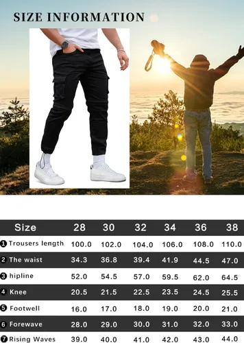 Vista 9 de GINGTTO Mens Outdoor Hiking Convertible Pants Slim Fit Stretch Cargo Joggers Lightweight Work Pants for Men