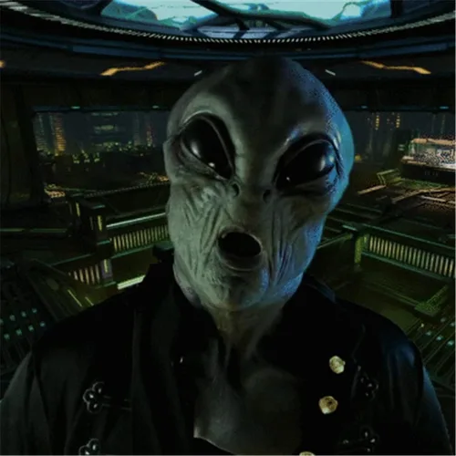 Vista 4 de LECOK Máscara de alienígena aterradora, máscaras realistas de Halloween para adultos, cubierta de cabeza de látex espeluznante, para disfraces