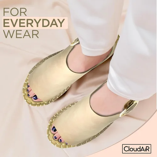 Vista 4 de CLOUDAIR Selina - Sandalias de cuña para mujer, cómodas y elegantes sandalias de plataforma con cierre de hebilla, cómodos tacones de cuña