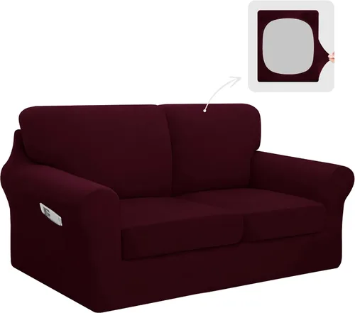 Vista 18 de Easy-Going - Funda elástica para sofá (7 piezas), tamaño XL, color negro Juego de funda de sofá lavable para 3 cojines de respaldo y asiento