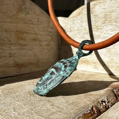 Vista 6 de Buddha Head Necklace - Buddhist, Buddhism Jewelry, Green Patina Pendant, Women Accessories, Men Gift, Antique Believes, Enlightening Charm, Good
