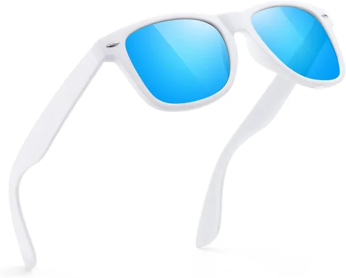 Vista 56 de FEIDUSUN Lentes de sol polarizados para hombre y mujer, lentes de sol retro negros para conducir, pescar, protección UV