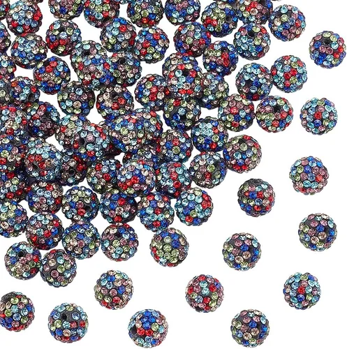 Vista 8 de PH PandaHall - 240 piezas de cuentas de strass en 24 colores, cuentas de cristal de 10 mm, cuentas de bola de discoteca con strass, cuentas