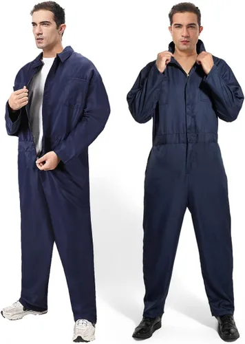 Vista 2 de Adult Scary Halloween Costume Creepy Killer Jumpsuit Coveralls with Bloody Knife Toy Halloween Cosplay Outfit for Men