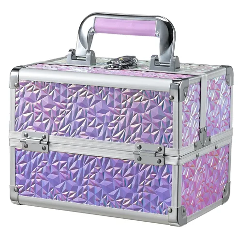 Vista 15 de Joligrace Estuche de maquillaje Organizador Caja de maquillaje Estuche de Rojo Negro
