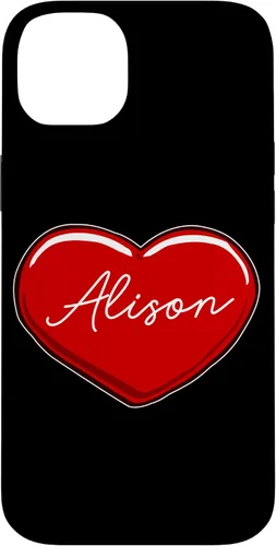 Vista 15 de iPhone 16 Hand Drawn Heart Alison - First Name Hearts I Love Alison Case