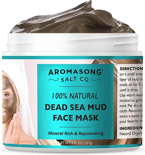 Vista 3 de 2.43 libras de sal de baño del mar muerto en paquete resellable con máscara facial de barro del mar muerto 100% puro, máscara de 5 minutos, sin
