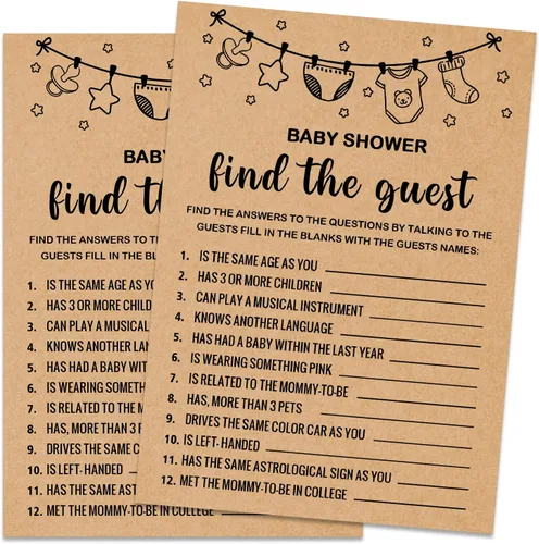 Vista 6 de Baby ABC Juego de Baby Shower, 30 unidades, kraft, juego de mesa, todas las edades, inglés, cartulina, manual, unisex, baby shower y alfabeto