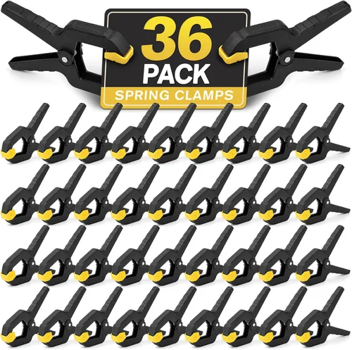 Vista 10 de Clips resistentes, paquete de 12 abrazaderas de resorte, abrazadera grande Naranja