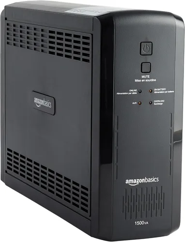 Vista 8 de Amazon Basics UPS - Protector contra sobretensiones y batería de reserva 400VA/255W, 6 tomacorrientes, fuente de alimentación ininterrumpida
