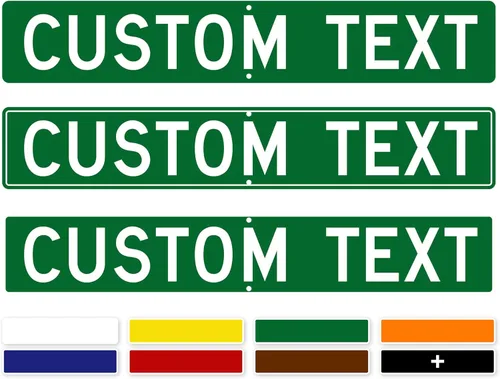 Vista 12 de My Sign Center - Letrero de calle personalizado, 8 colores, opción reflectante, montaje de 4 x 18 pulgadas, grueso libre de óxido, fabricado