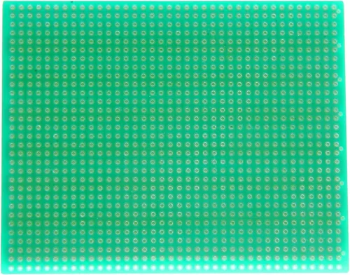 Vista 2 de BB2 BusBoard-2, patrón en zigzag, PCB de 1 cara, máscara de soldadura, tamaño 2 = 3.937 x 3.150 in (3.94 x 3.15 pulgadas)