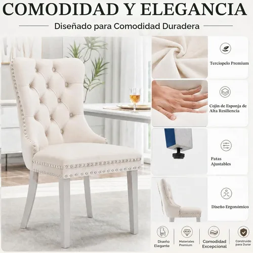 Vista 8 de HomVent - Juego de mesa de comedor extensible de mármol sintético blanco para 4 63"-79" Extendable Dining Room Table Set with 4 Velvet Chairs
