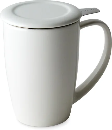 Vista 9 de Forlife. Taza de 15 onzas, alta, curvada, con infusor de té y tapa., negro, (Black Graph)