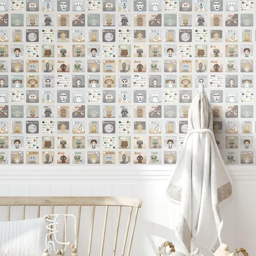 Vista 8 de RoomMates RoomMates, RMK11953RL - Papel tapiz autoadhesivo con alfabeto infantil de Star Wars
