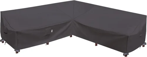 Vista 50 de Funda de Sofá Seccional de Servicio Pesado para Exteriores, Fundas Impermeables 600D para Sofá Seccional de Patio, Funda para Muebles de Jardín